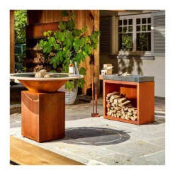 Billot Corten Et Céramique 90 Cm - Ofyr 5 Billot Corten Et Céramique 90 Cm - Ofyr -Cuisine BBQ billot corten 90cm ceramique gris fonce 7112139903077 2