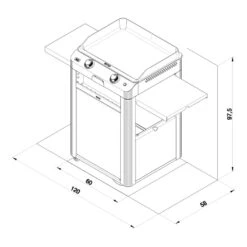 Combo Plancha Gaz Fusion 60 Inox Marin 2 Brûleurs Avec Chariot - ENO -Cuisine BBQ combo fusion 60 inox eno 3224780043386 6