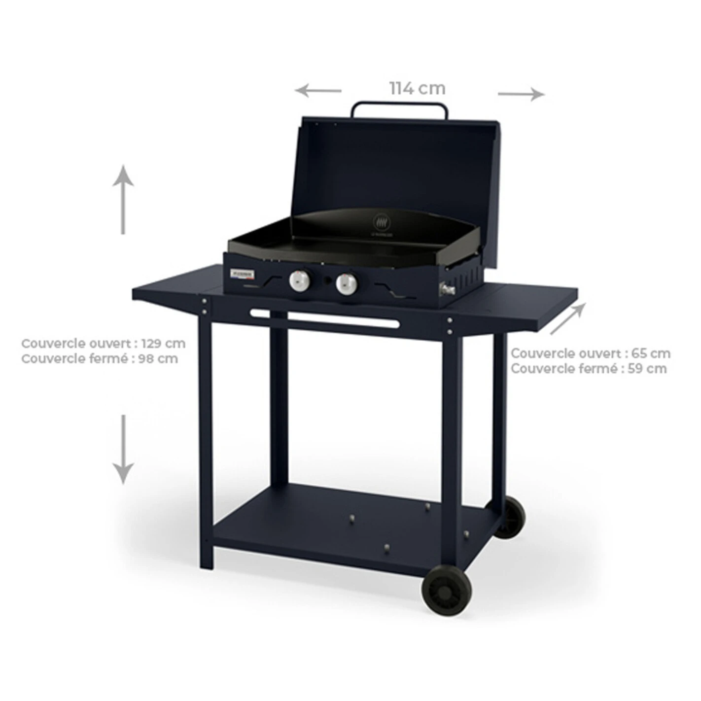 Combo Plancha Gaz Adela Bleu 260 Chariot + Capot - Le Marquier 4 Combo Plancha Gaz Adela Bleu 260 Chariot + Capot - Le Marquier – Image 4