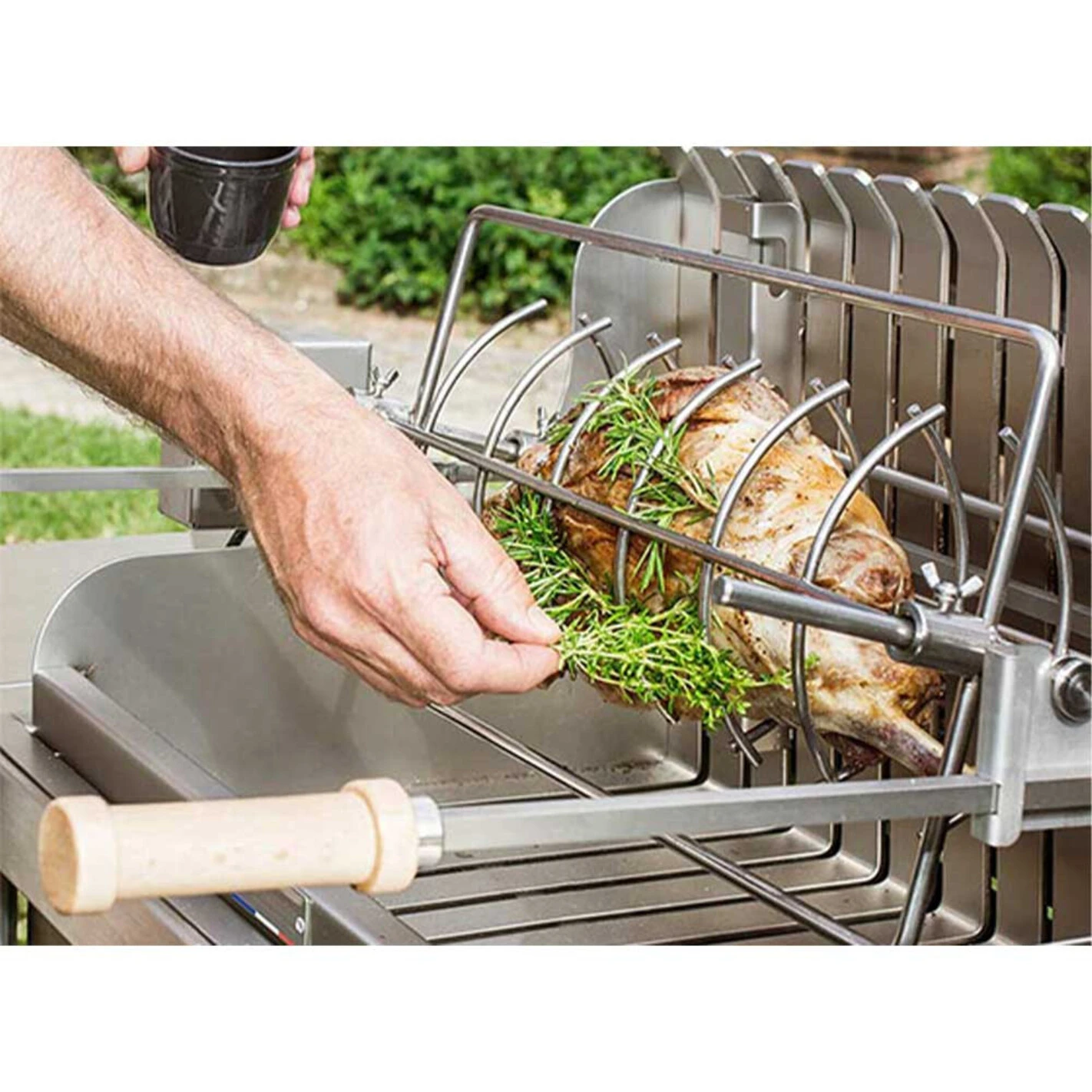 Barbecue Charbon Irissarry Inox + Tournebroche - Le Marquier 3 Barbecue Charbon Irissarry Inox + Tournebroche - Le Marquier – Image 3