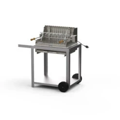 Barbecue Charbon Mendy Inox Marin + Chariot Inox + Tournebroche - Le Marquier