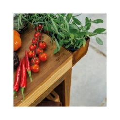 Billot Corten Et Bois De Teck 90 Cm - Ofyr -Cuisine BBQ ofyr billot range bois 90 cm 7430440799784 3