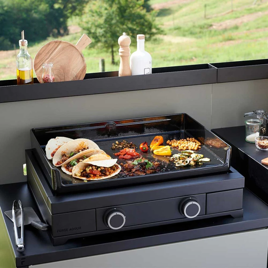 Plancha Gaz Modern 60 Acier Noir - Forge Adour 2 Plancha Gaz Modern 60 Acier Noir - Forge Adour – Image 2